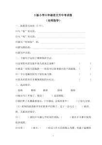 S版小学六年级语文升中考试卷名师指导必考