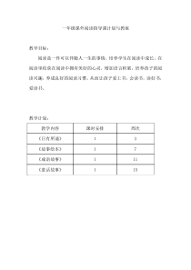 一年级课外阅读指导课计划与教案