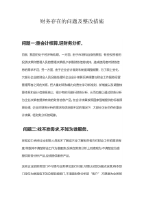 财务存在的问题及整改措施