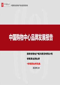 XXXX年中国购物中心品牌发展报告