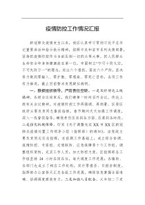 新冠病毒肺炎防控工作汇报