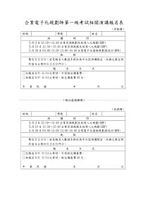 企业电子化规划师第一级考试相关演讲报名表