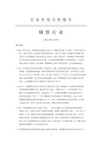 XXXX至XXXX年度中国钢铁行业分析报告