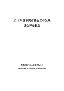 XX年度东莞市社会工作发展综合评估报告