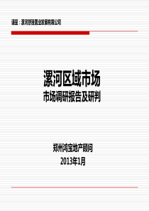 X年1月份漯河区域市场调研报告及研判