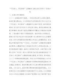 主题教育近期主要工作和下一阶段计划