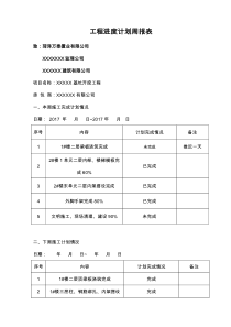 万泰XXX项目工程进度计划周报表