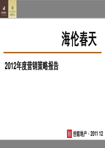 世联XX年广州海伦春天X年度营销策略报告118P