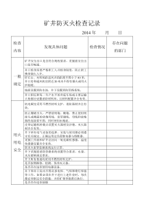 矿井防灭火检查记录