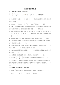 2020小升初数学模拟卷及答案2