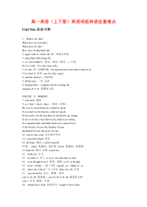 人教版高一英语(上下册)英语词组和语法重难点