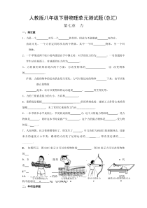 人教版八年级下册物理单元测试题(总汇)