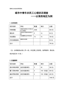 暑期社会实践经费预算表