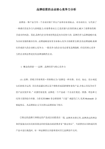 品牌经营的企业核心竞争力分析doc13(1)