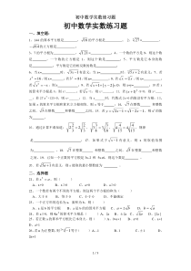 初中数学实数练习题