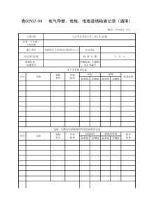 电气导管、电线、电缆进场检查记录