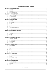 初中物理复习提纲(沪粤版)-含目录内容整理好详细