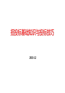 招投标基础知识与投标技巧