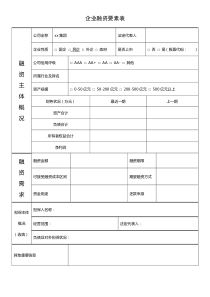 企业融资要素表