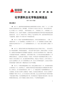 中国化学原料及化学制品制造行业年度分析报告(XXXX)