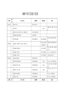 ERP项目实施计划表