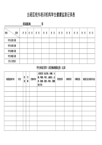 校外培训机构学生健康监测记录表