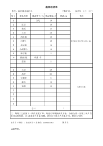 蔬菜订购表格模板