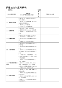 护理核心制度考核表