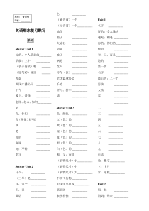 新人教版七年级上册英语单词默写