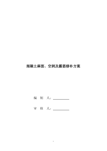 混凝土麻面、空洞及露筋修补方案