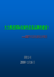 大力推进国际化绿色信息品牌的建设