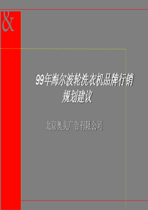 奥美 海尔波轮洗衣机99年品牌行销规划建议