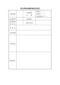 民办学校决策机构会议决议