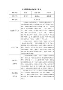 资料-幼儿园大班区域活动观察记录表