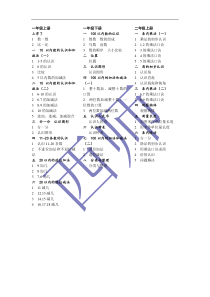 2015西师版小学数学目录