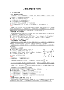 人教版高中物理必修一知识点总结