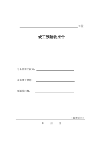 竣工预验收报告