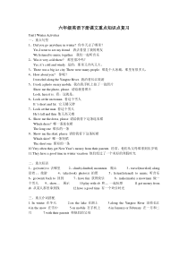 六年级英语下册课文重点句子短语