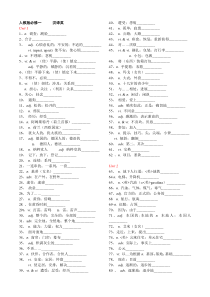 人教版高中英语必修一默写汉译英