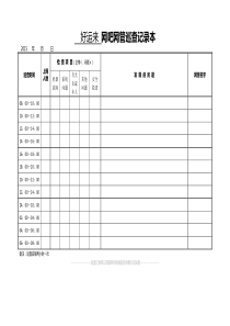 网吧巡查记录本样张