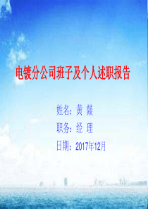 分公司17年班子及个人述职报告