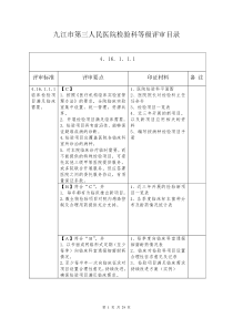 检验科等级评审目录