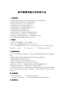 初中物理实验方法归纳(控制变量法、转换法、等效替代等)