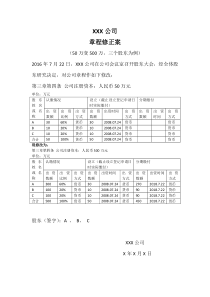 变更出资章程修正案