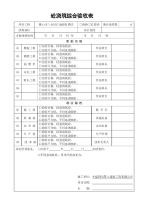 砼浇筑综合验收表