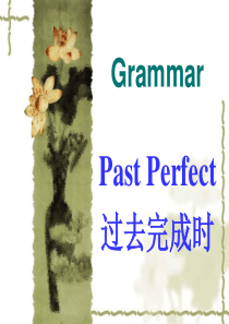 Past-Perfect过去完成时