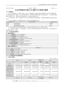 北京首钢股份有限公司08年年度报告