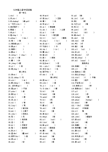 九年级上册语文字词训练带答案