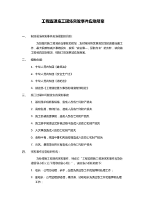 工程监理施工现场突发事件应急预案