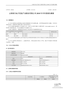 南天信息：XXXX年半年度报告摘要